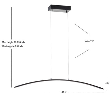 Roxanna 41.5" Dimmable Adjustable Integrated LED Metal Linear Pendant - JONATHAN Y